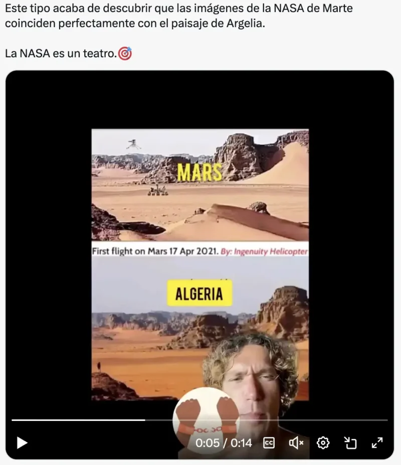Falso que la NASA haya montado una imagen de Algeria como si fuera parte de la Misión a Marte